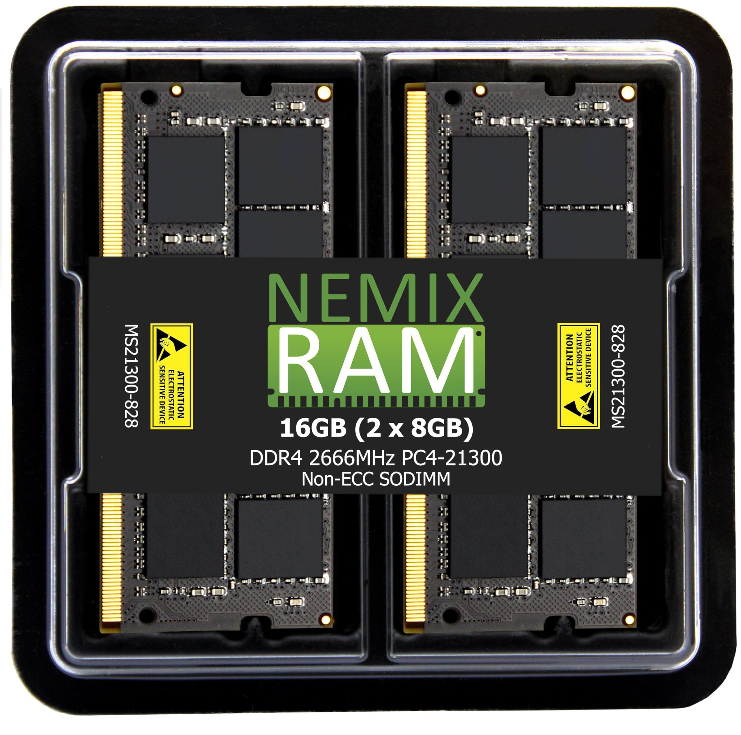 ddr4 pc4-21300 16gb(8gb×2) NEMIX RAM 16GB (2X8GB) DDR4 2666MHz PC4-21300 2Rx8 1.2V CL19 260